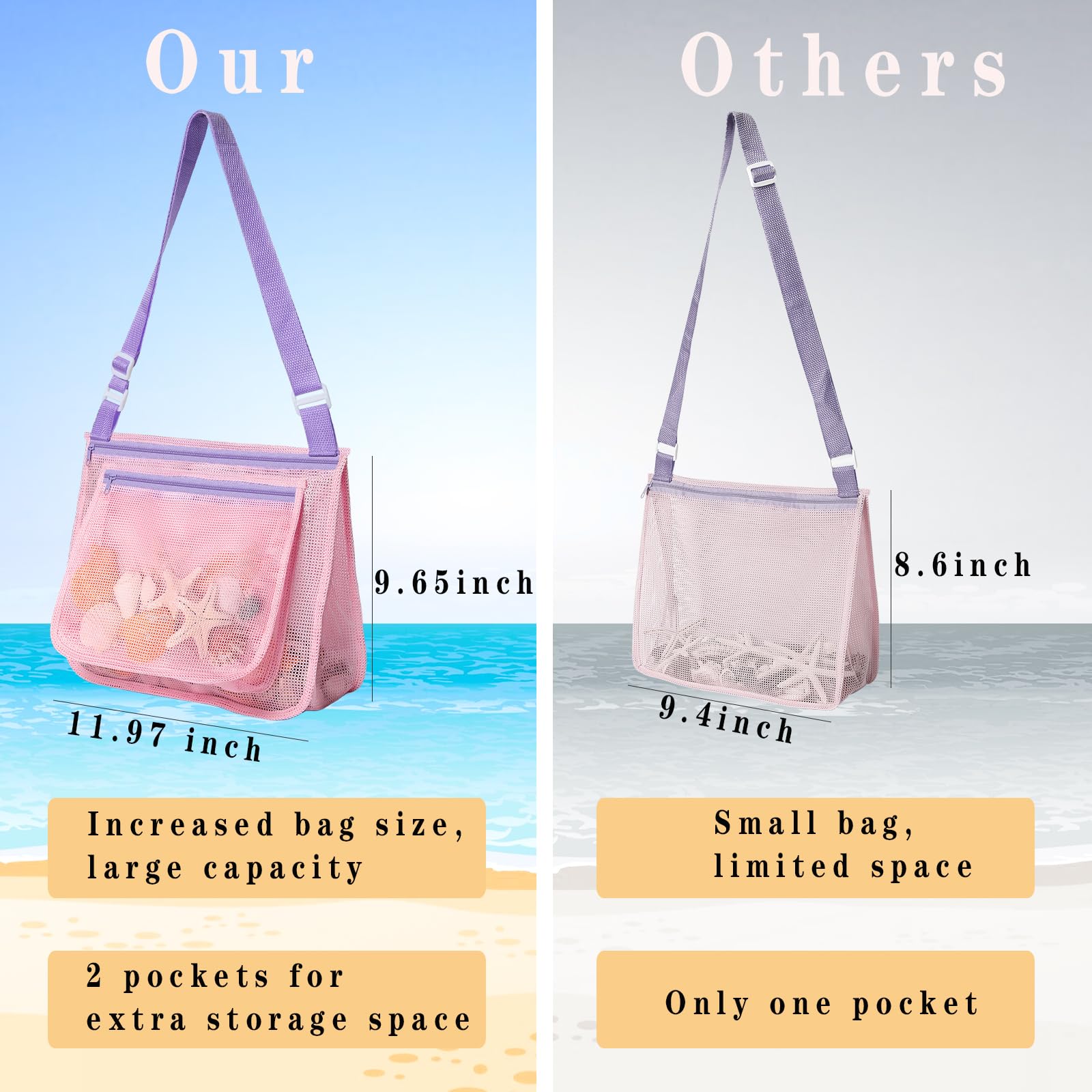 LIDAGO durable oxford mesh bag construction for beach use