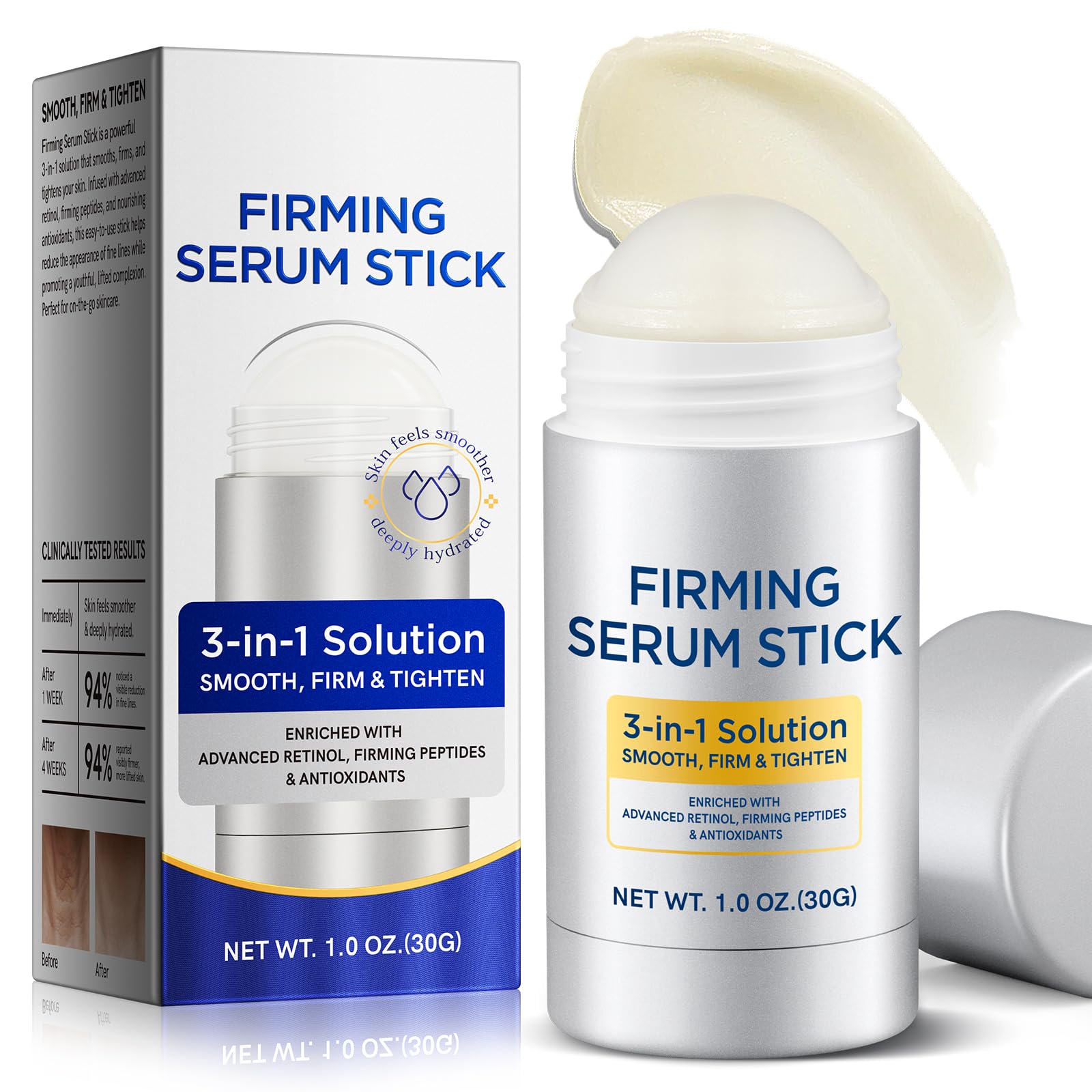 Liefiet Advanced Retinol Firming Serum Stick bottle cap close-up for convenient targeting.