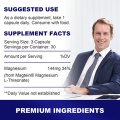 Life Capx Magtein capsules close-up shows capsule texture for cognitive focus.