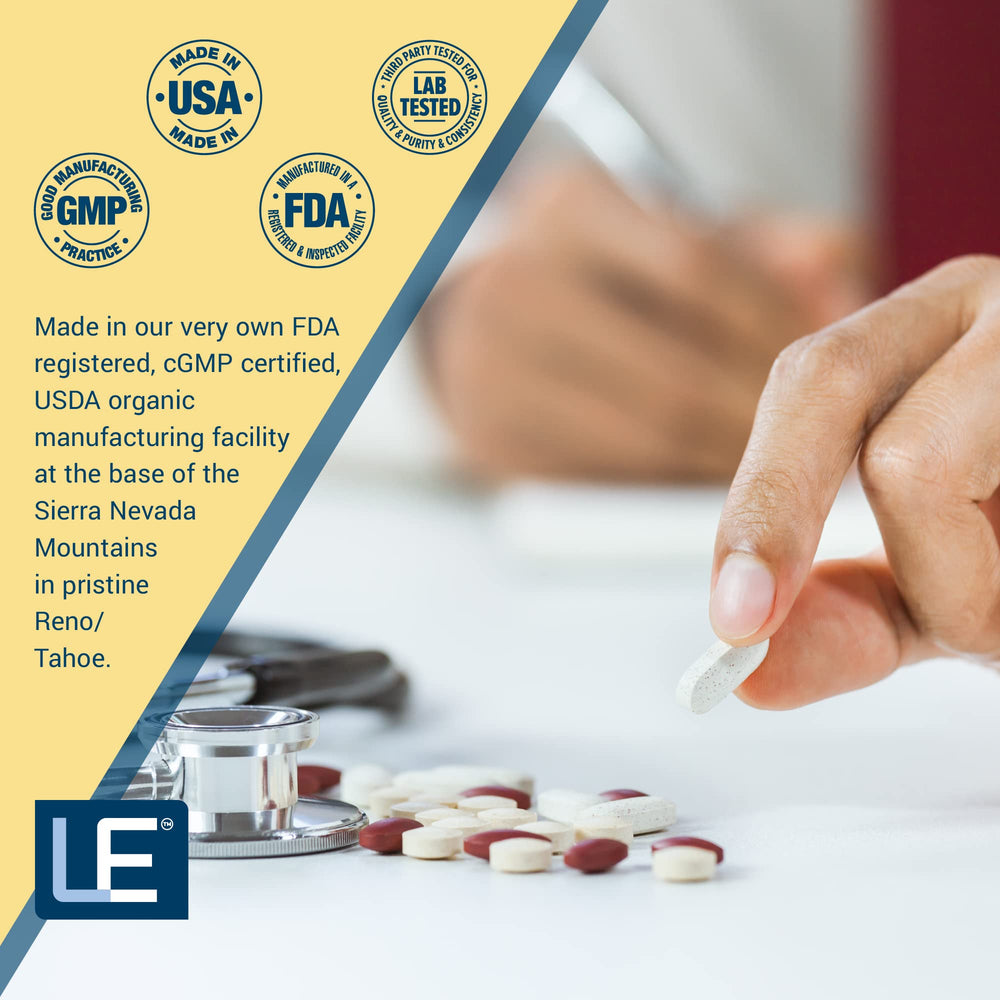 Life Enhancement Cardio capsule close-up focusing on potassium bicarbonate content.
