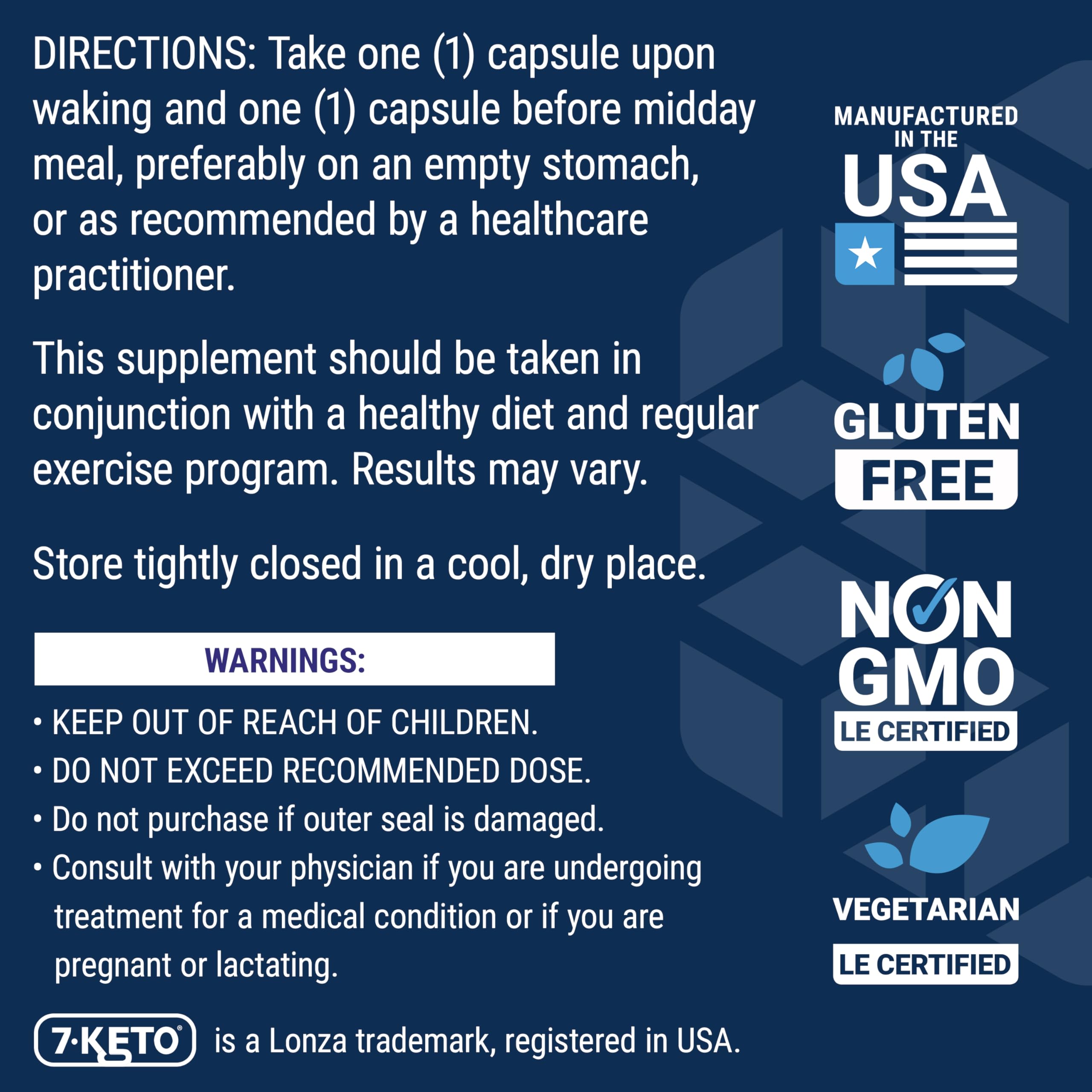 Life Extension 7-Keto DHEA diet-support graphic emphasizes energy and fat burning potential.