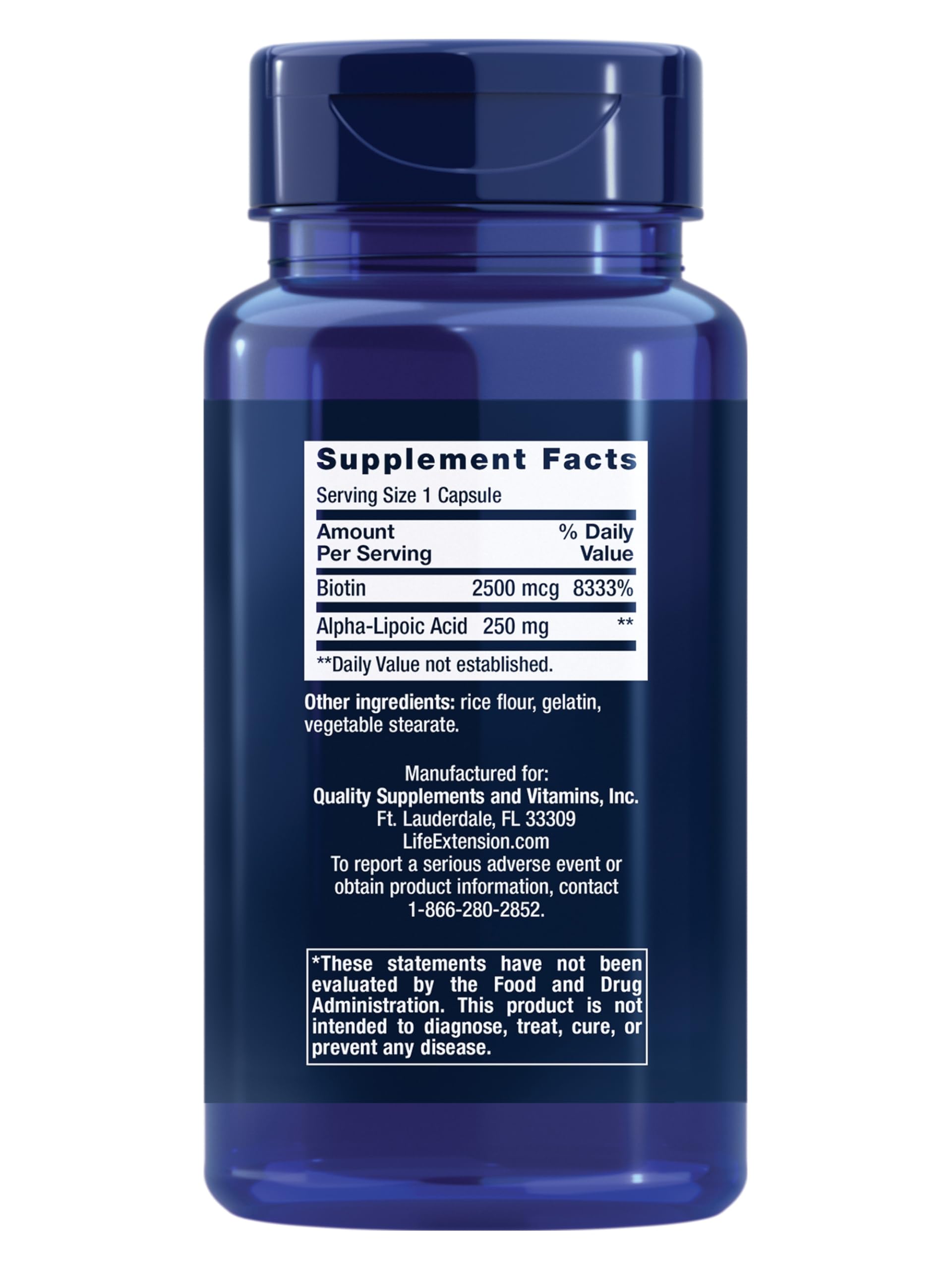 Life Extension Alpha-Lipoic Acid capsules close-up for daily antioxidant support.