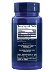 Life Extension Alpha-Lipoic Acid capsules close-up for daily antioxidant support.