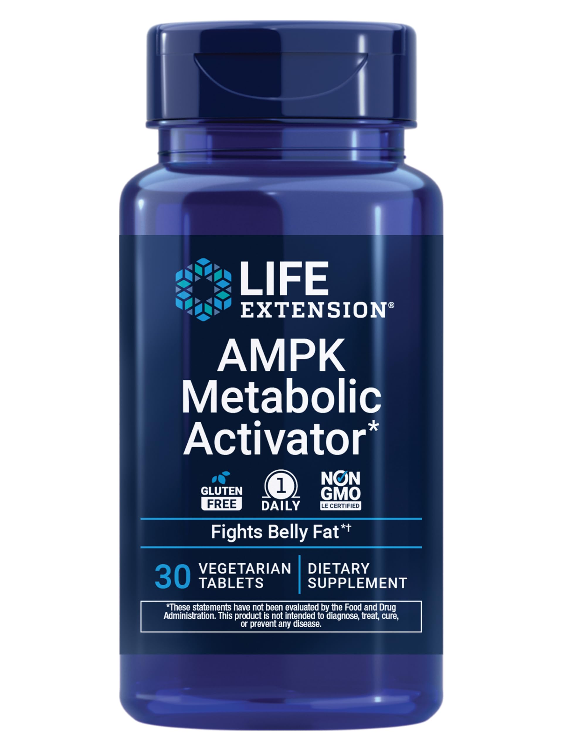Life Extension AMPK Metabolic Activator bottle front supports easy daily use