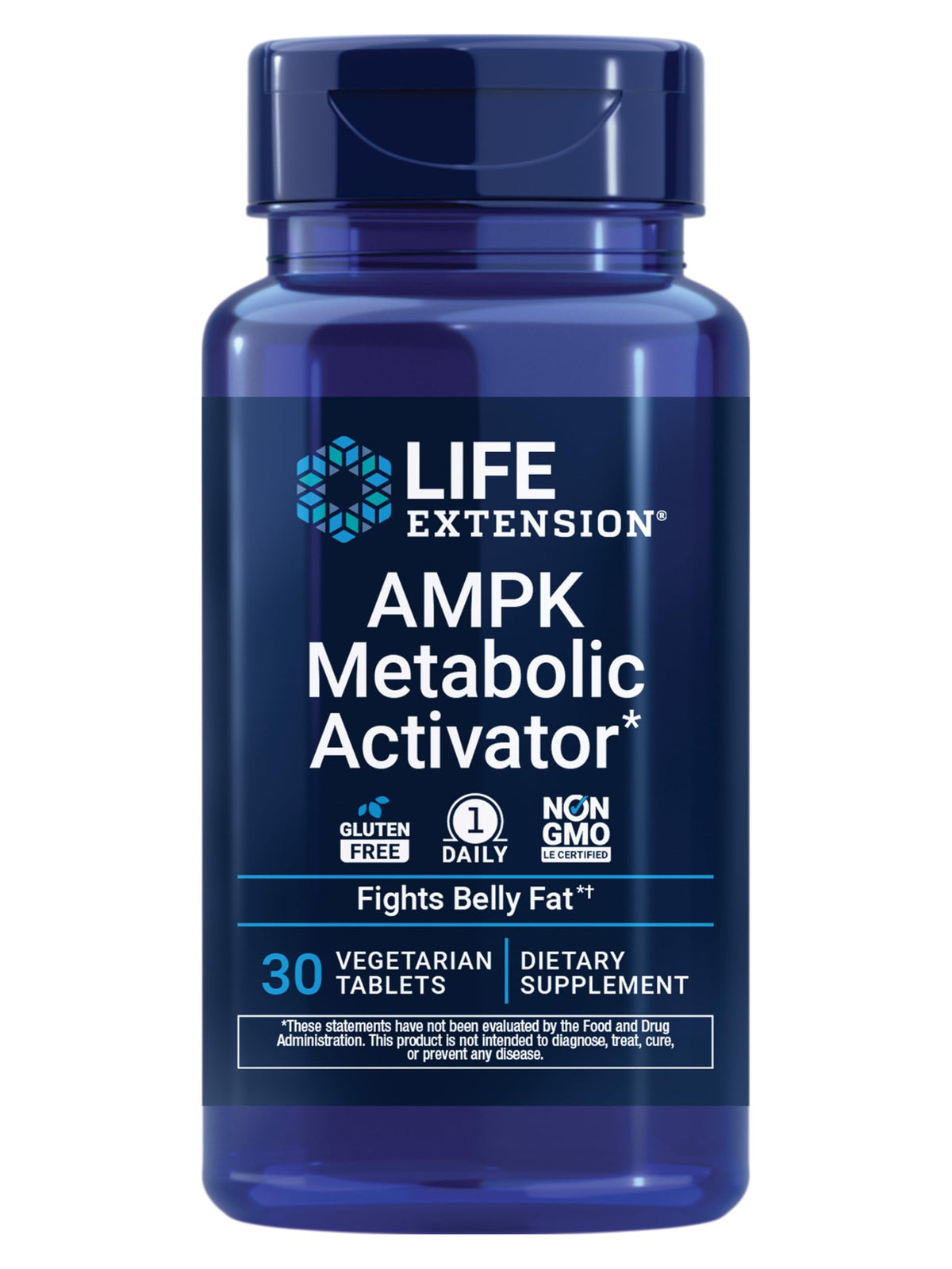 Life Extension AMPK Metabolic Activator bottle front supports easy daily use