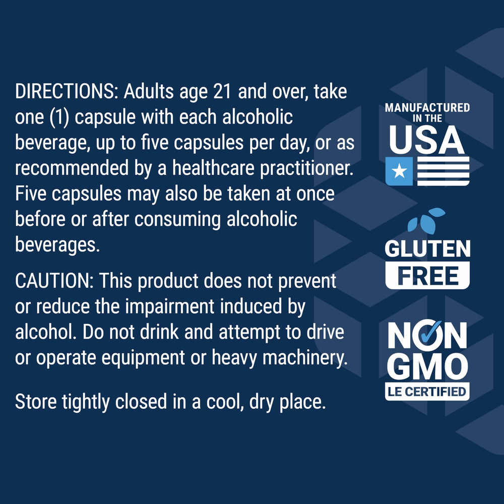 Life Extension Anti-Alcohol Complex zinc and vitamins panel shows nutrient variety.