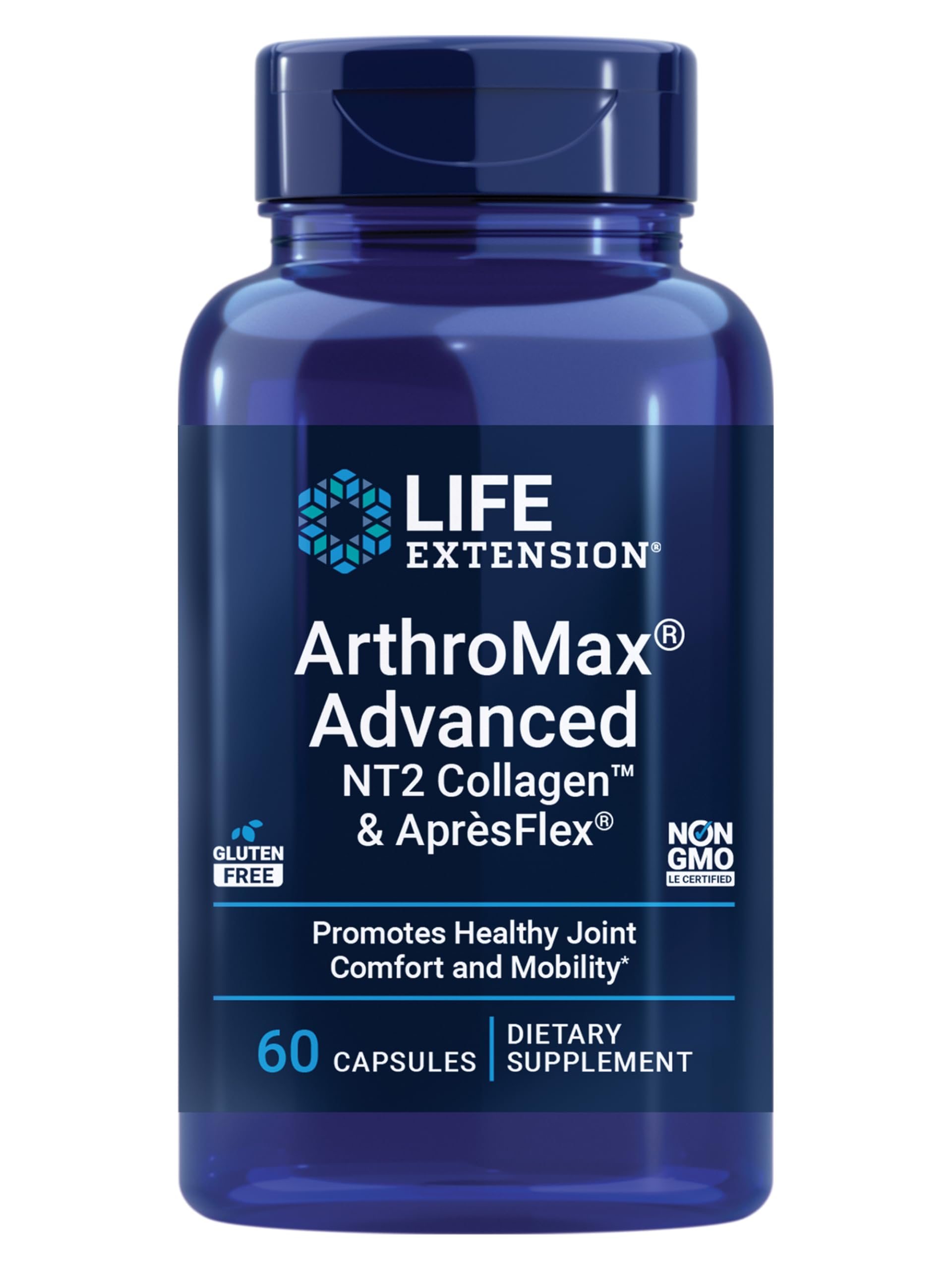 Life Extension ArthroMax Advanced NT2 bottle front for joint support