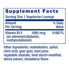 Life Extension B12 Elite dosage label highlights 500 mcg per form.