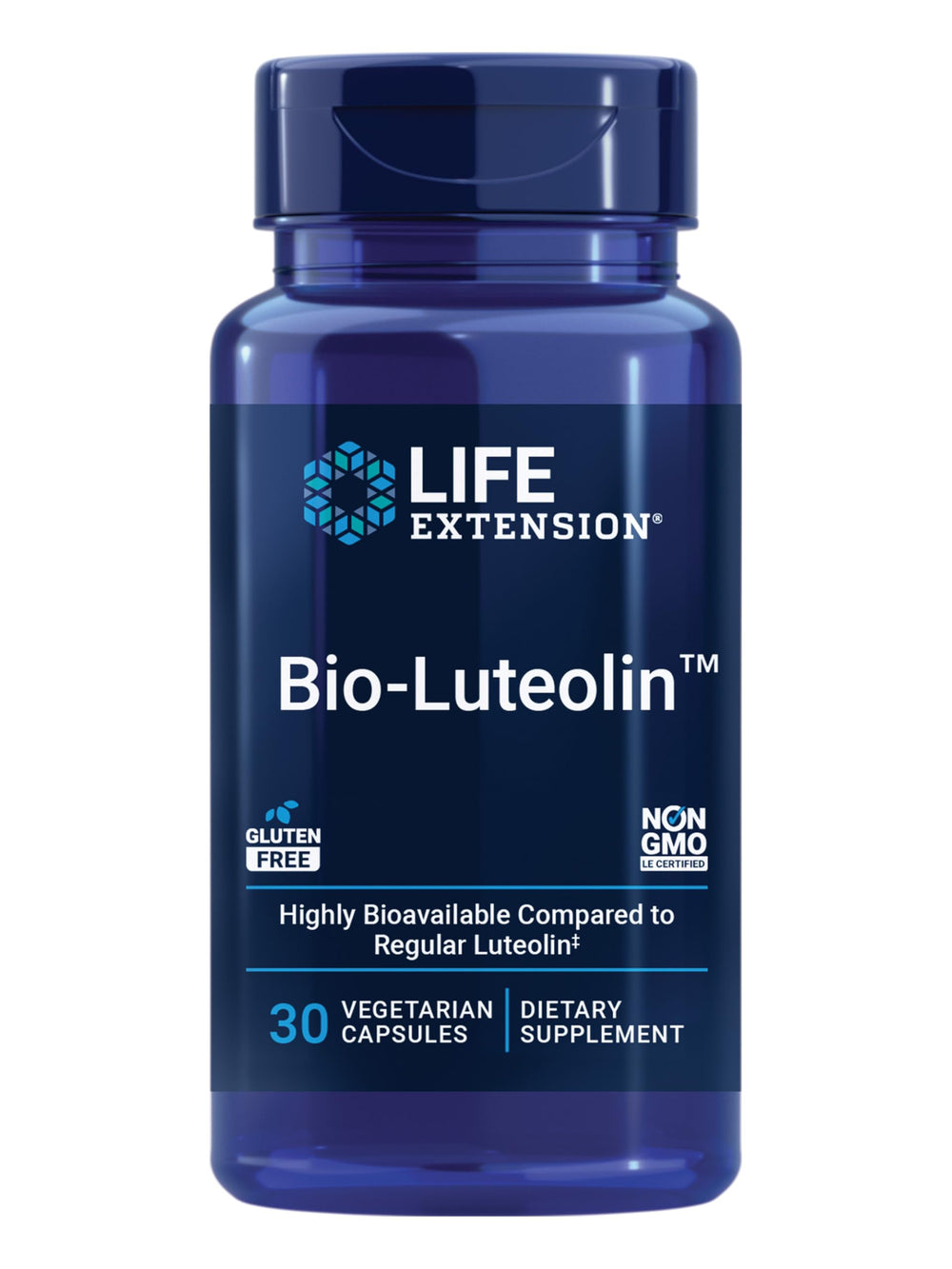 Life Extension Bio-Luteolin bottle front showing bioavailable luteolin blend.