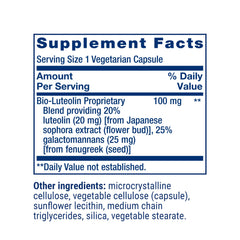 Life Extension Bio-Luteolin label emphasizes gluten-free, non-GMO, vegetarian capsules.