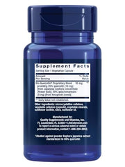 Close-up of Life Extension Bio-Quercetin capsules, showcasing veggie capsules for a plant-based option.