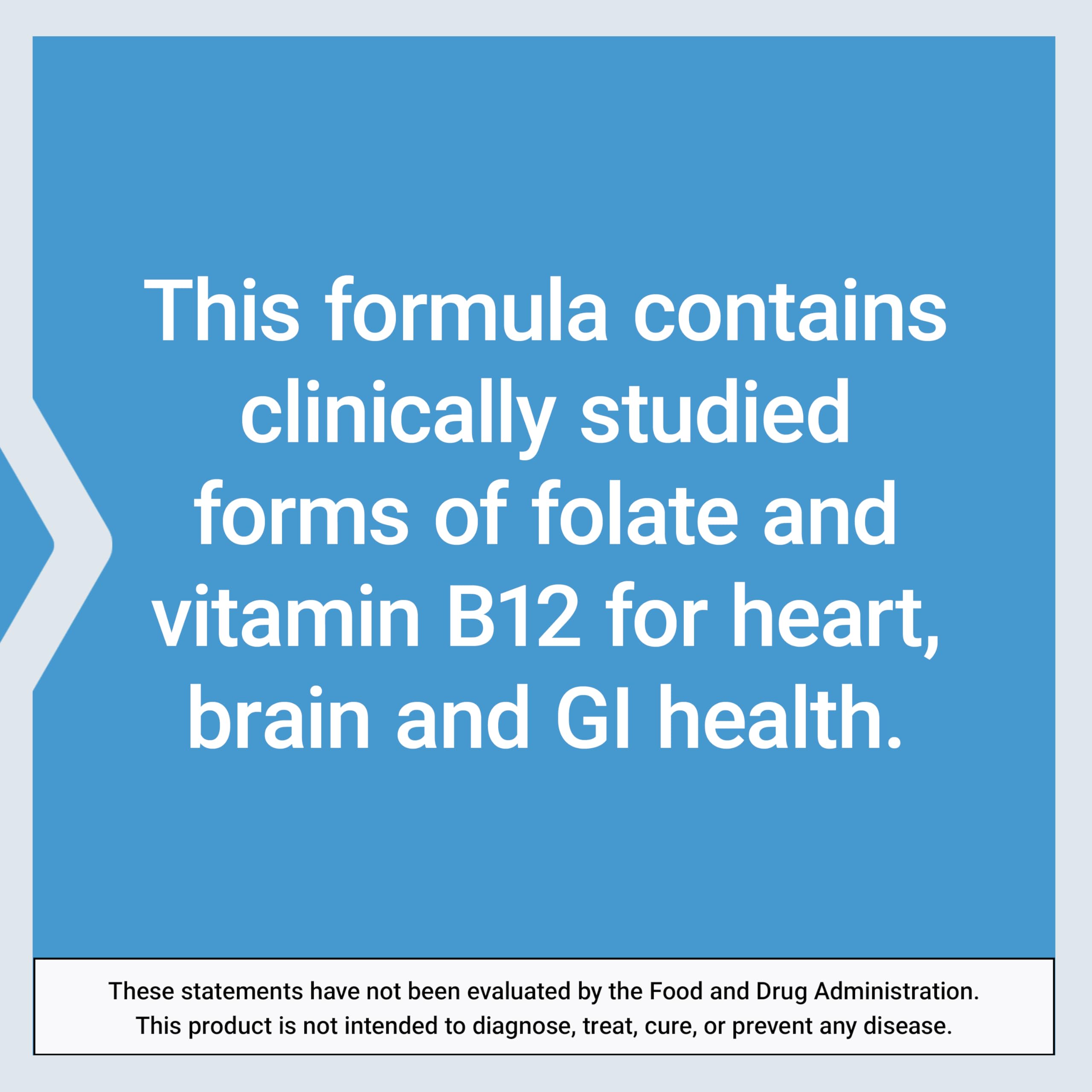 Life Extension BioActive Folate B12 non-GMO seal on bottle.