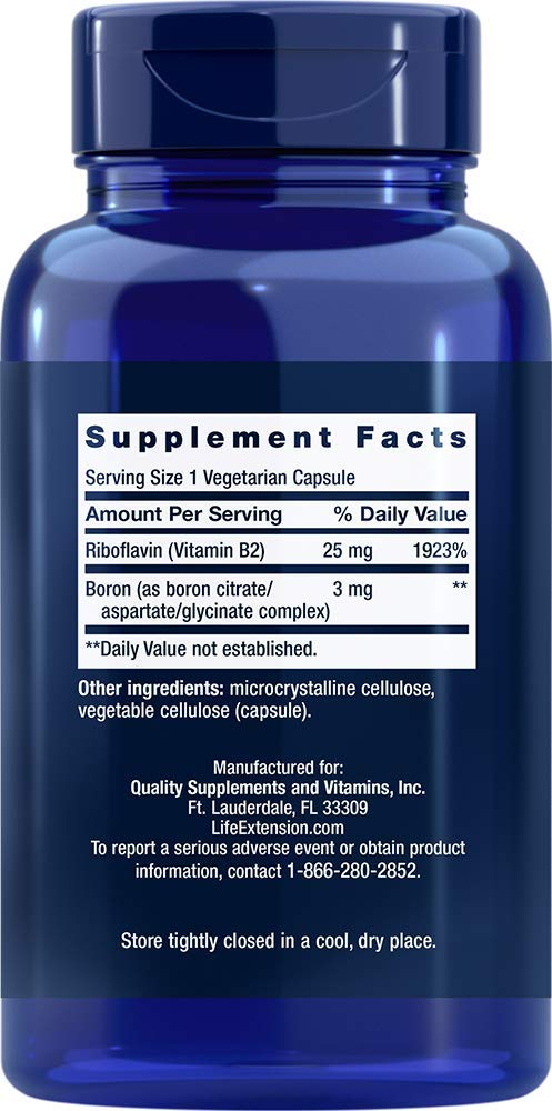 Life Extension Boron citrate capsules highlight bioavailable boron for mineralization support.