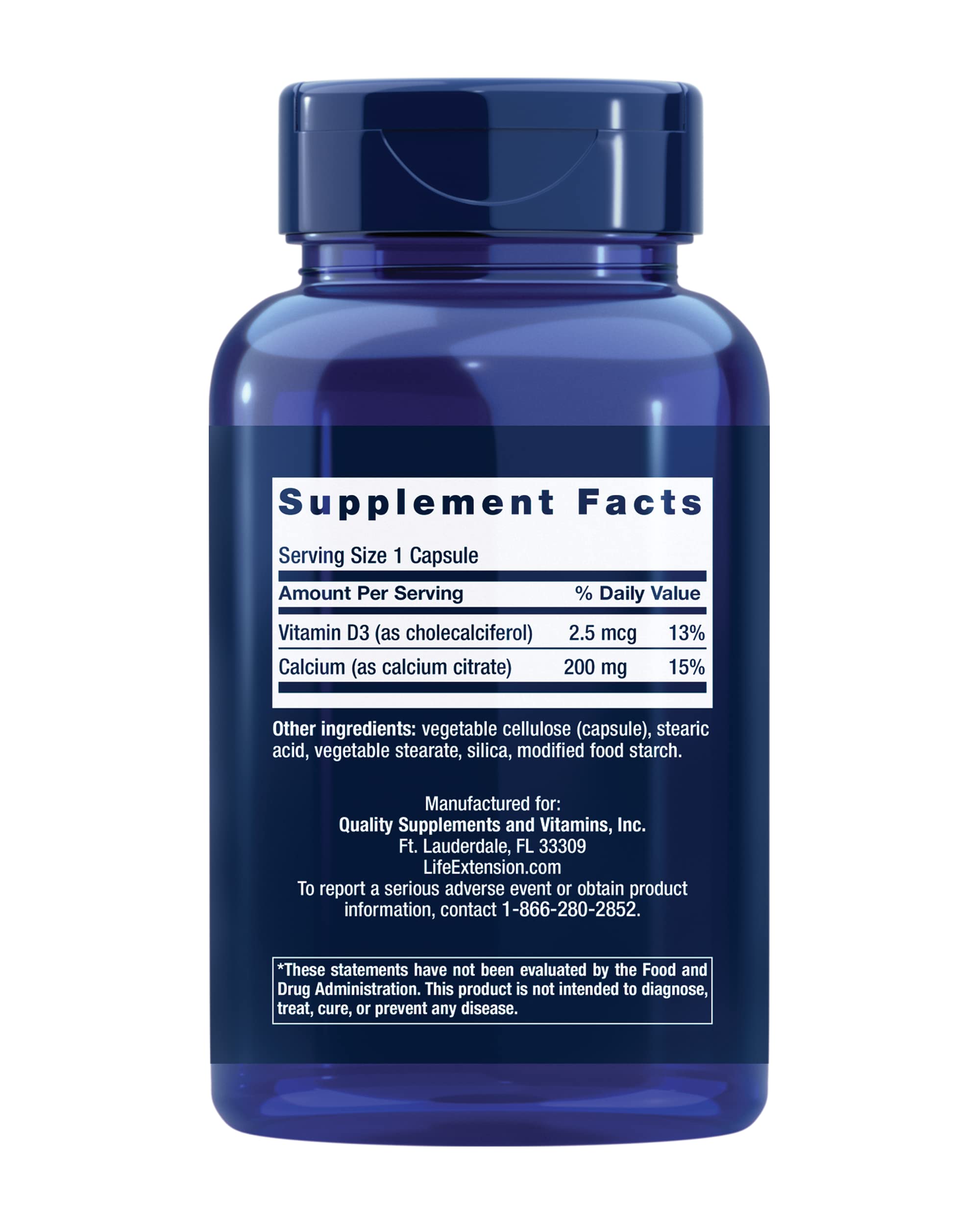 Life Extension Calcium Citrate capsules close-up showing smooth texture for absorption.
