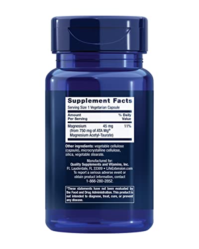 Life Extension Calm-Mag capsules closeup highlighting vegetarian formula.