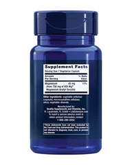 Life Extension Calm-Mag capsules closeup highlighting vegetarian formula.