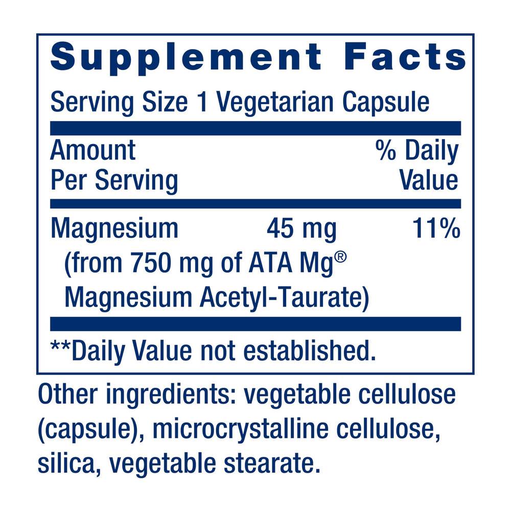 Life Extension Calm-Mag label details show non-GMO and gluten-free status.