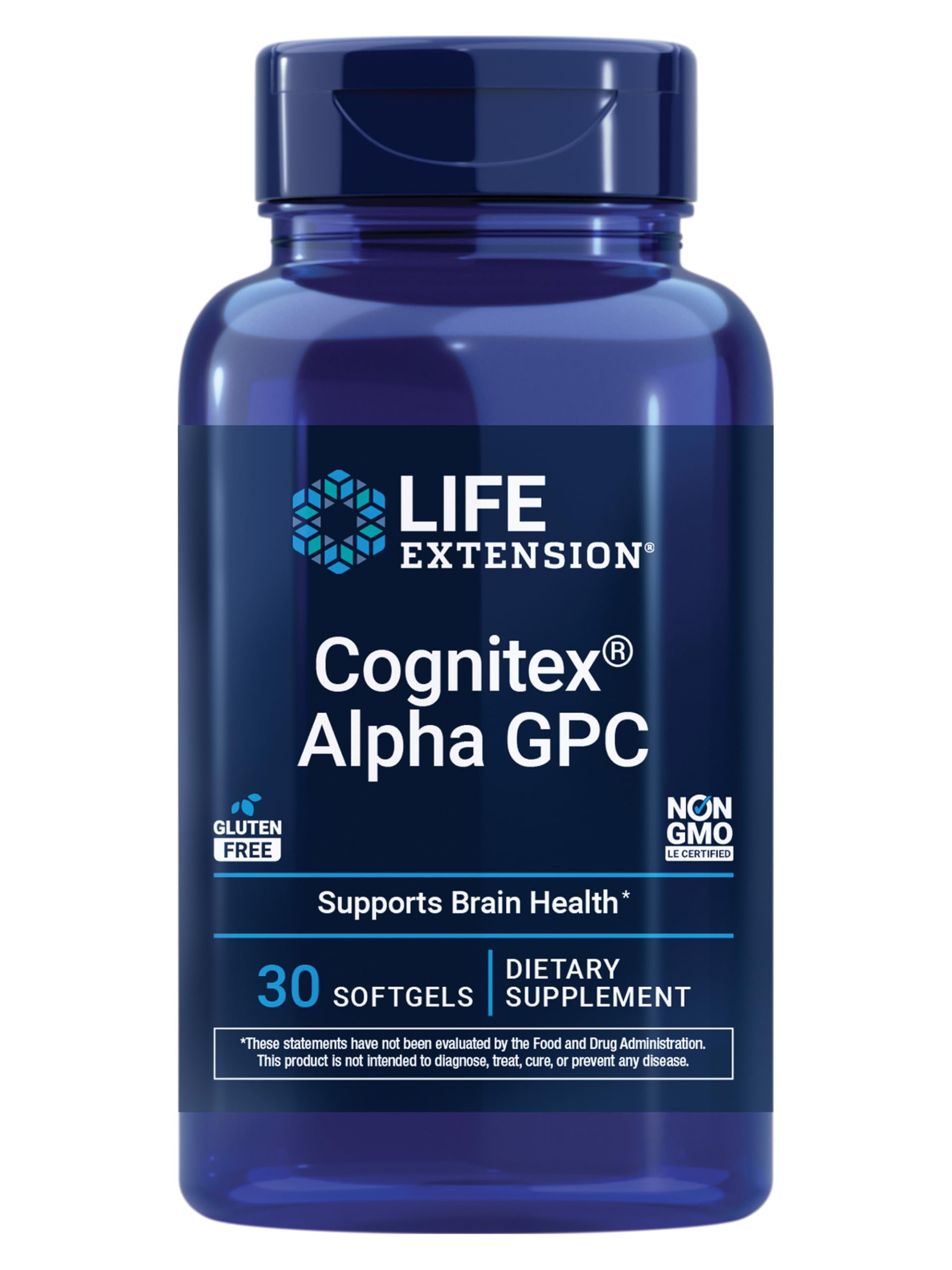 Life Extension Cognitex Basics softgel bottle supports daily memory and focus.