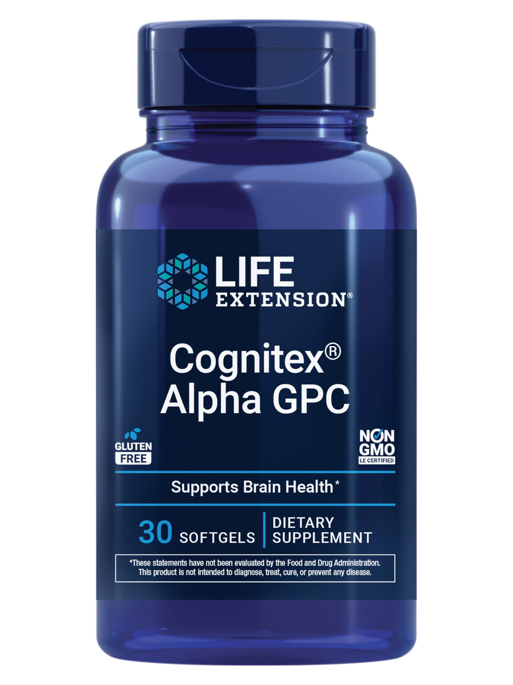 Life Extension Cognitex Basics softgel bottle supports daily memory and focus.