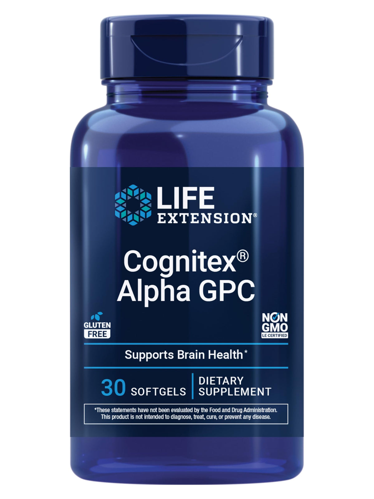 Life Extension Cognitex Basics softgel bottle supports daily memory and focus.