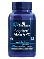 Life Extension Cognitex Basics softgel bottle supports daily memory and focus.