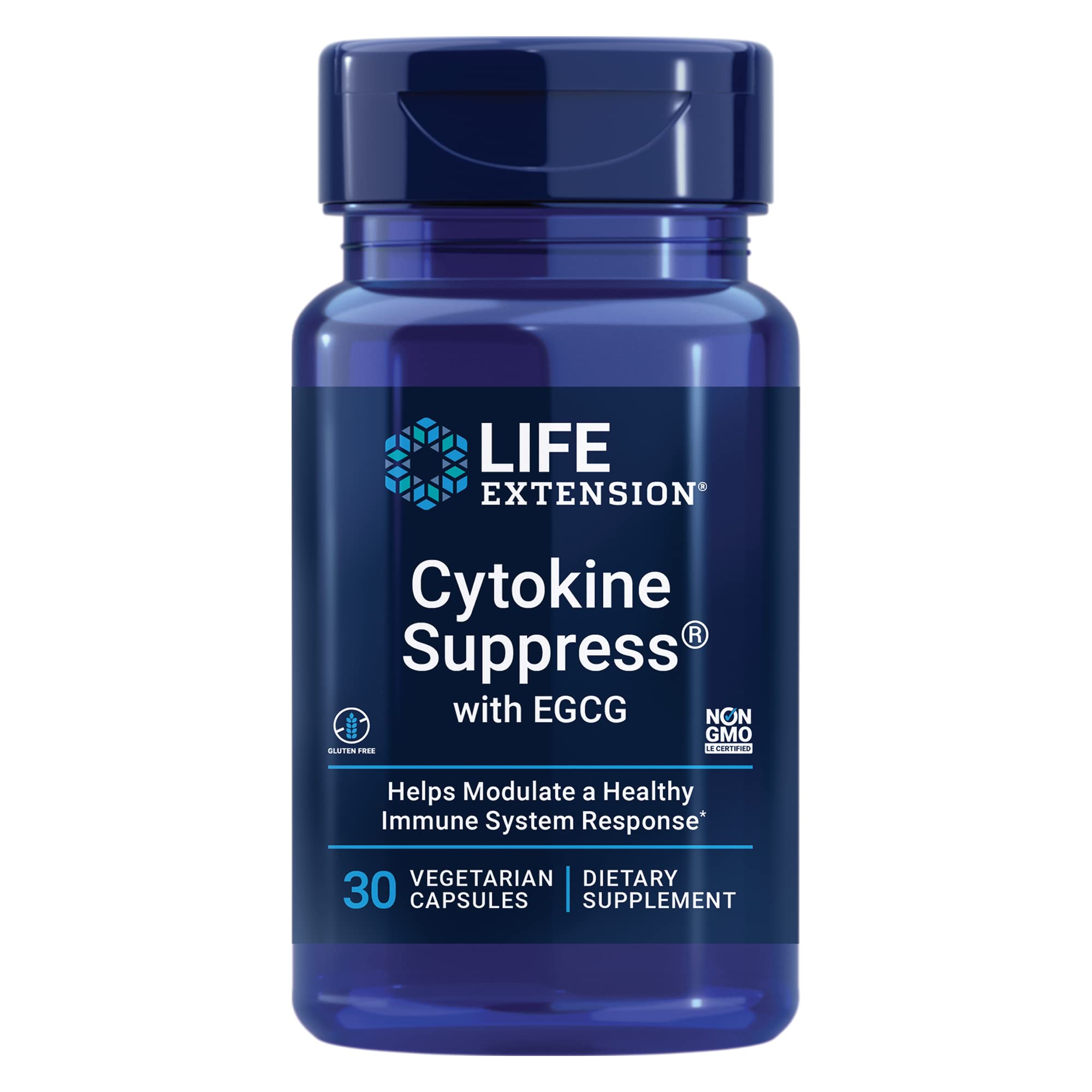 Life Extension Cytokine Suppress EGCG bottle front for easy immune-support identification
