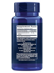 Life Extension DHEA 25 mg tablets dissolving on tongue for easy intake.