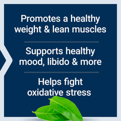 Ingredient icons illustrate green tea, resveratrol, and curcumin for oxidative protection.