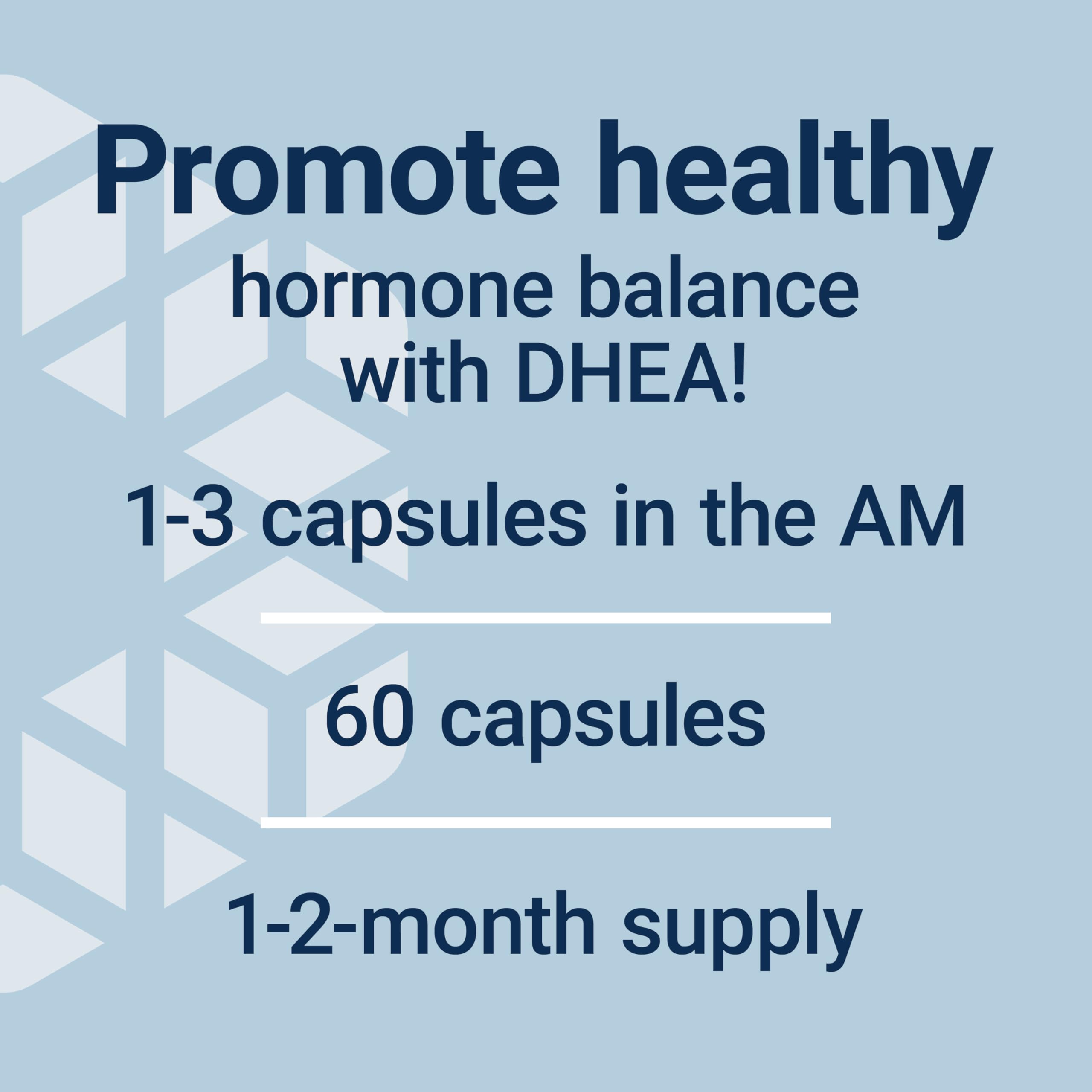 Life Extension DHEA packaging highlights non-GMO icon.