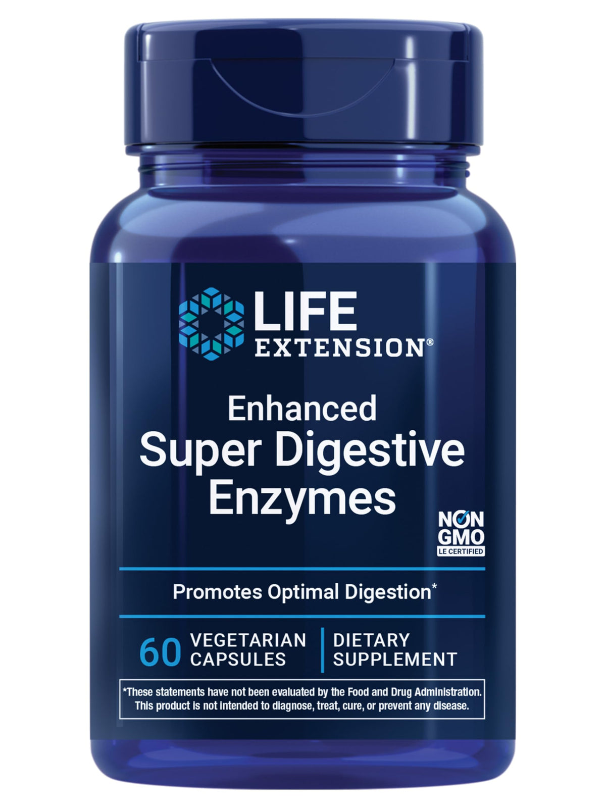 Life Extension Enhanced Super Digestive Enzymes bottle pour for easy post-meal use