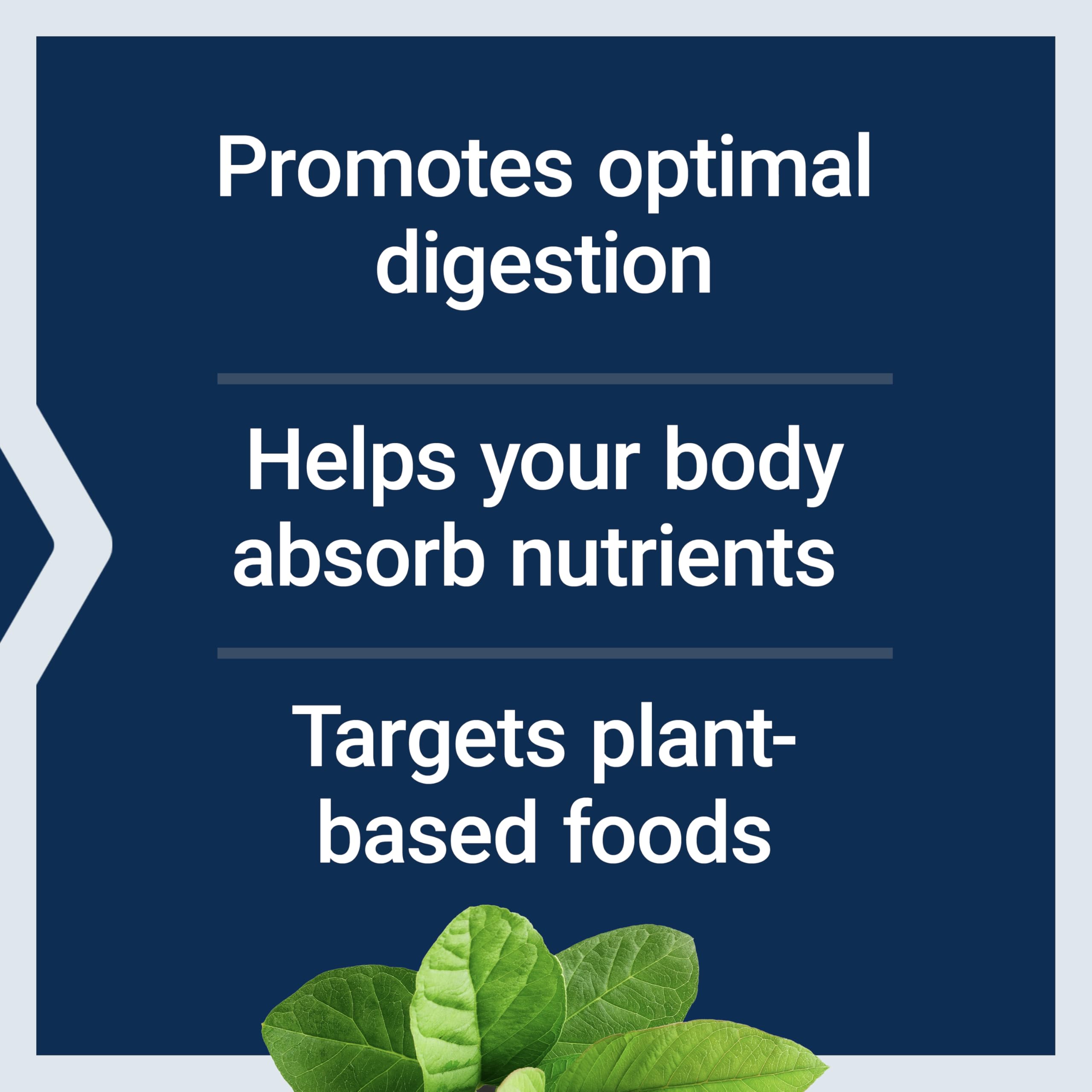 Life Extension Enhanced Super Digestive Enzymes plant-based-diet-friendly image demonstrates greens digestion compatibility