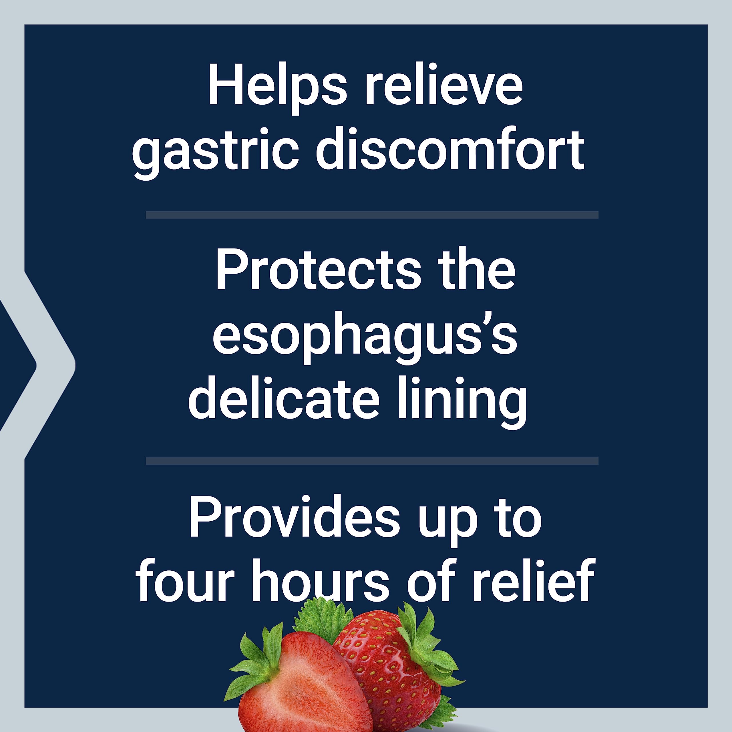 Strawberry and pomegranate extracts image emphasizing natural flavor and gastro-protective notes.