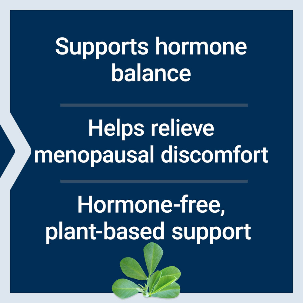 Packaging shot emphasizes quality ingredients for daily menopause support.