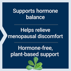Packaging shot emphasizes quality ingredients for daily menopause support.