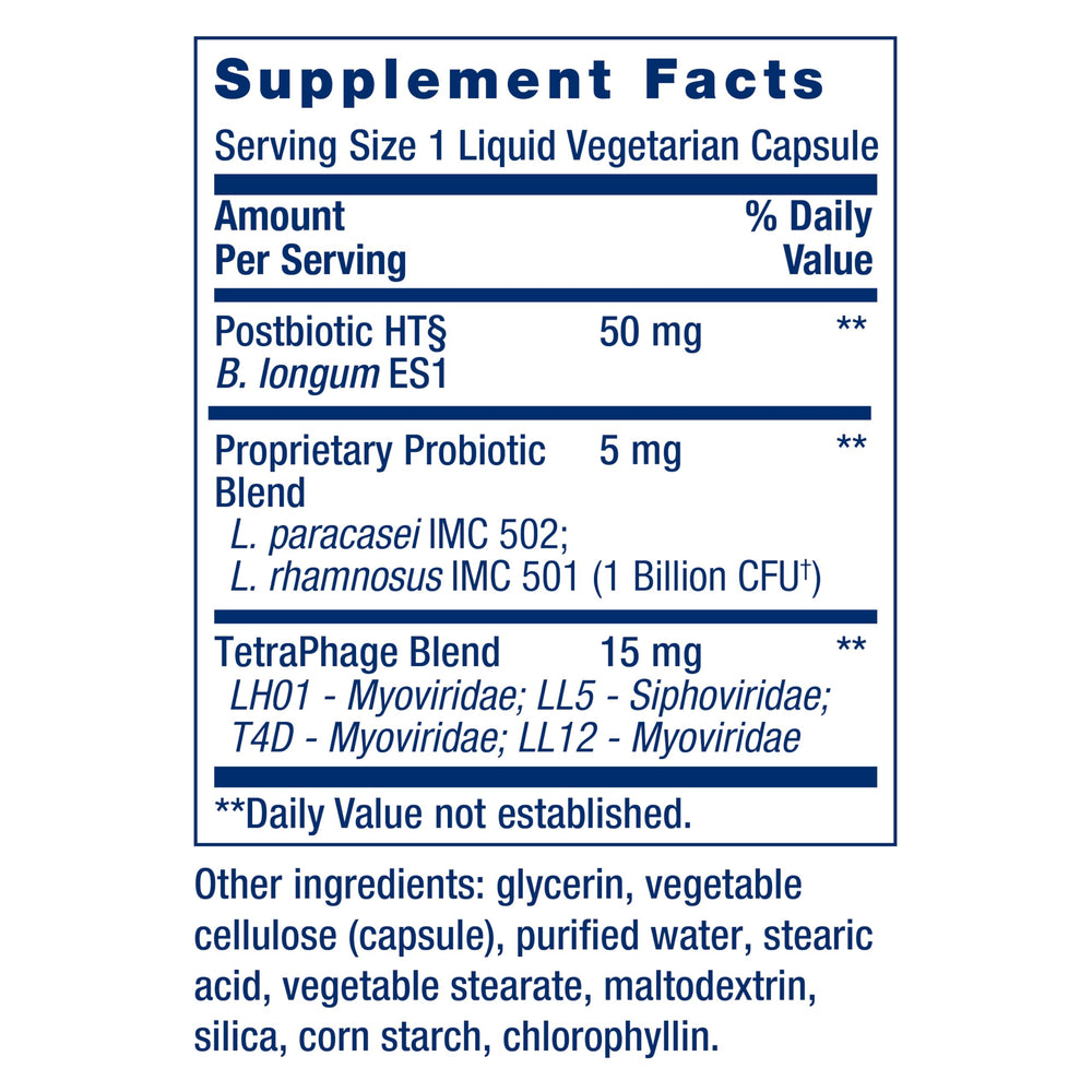 Life Extension FlorAssist GI bottle being poured capsules for daily digestion.