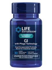 Life Extension FlorAssist GI bottle with capsules for digestive support.