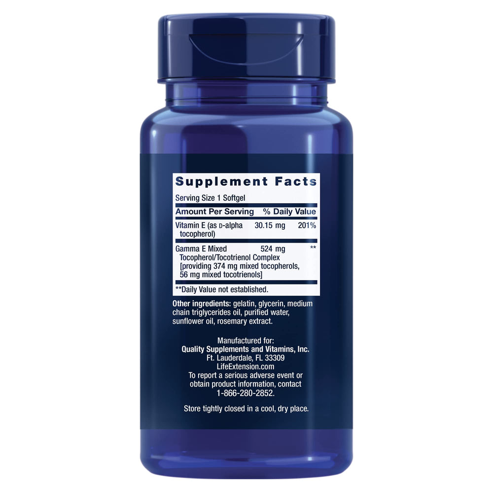 Life Extension Gamma E softgels in hand for easy daily antioxidant support.