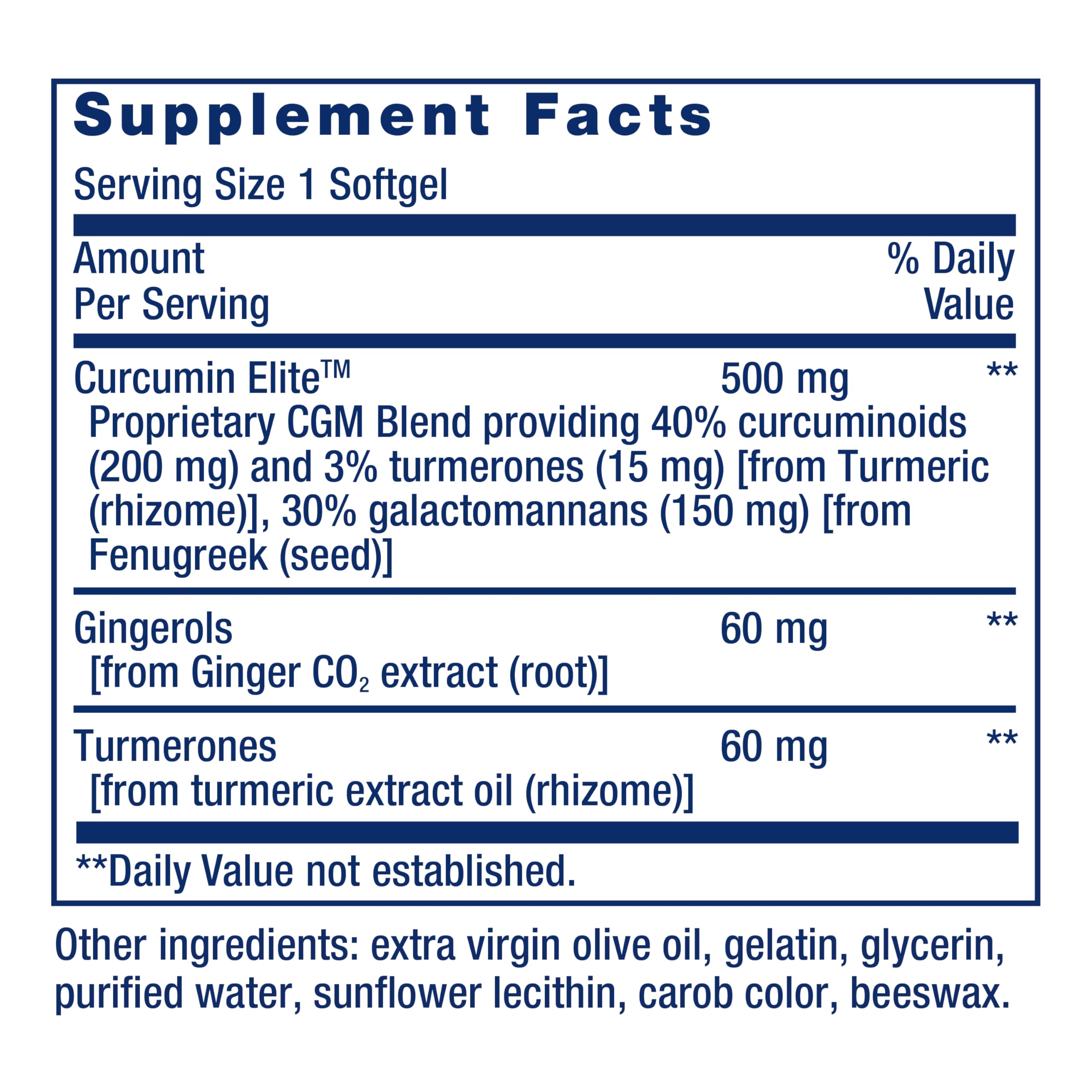 Life Extension Ginger Turmerones bottle side highlights ginger extract for immune support.