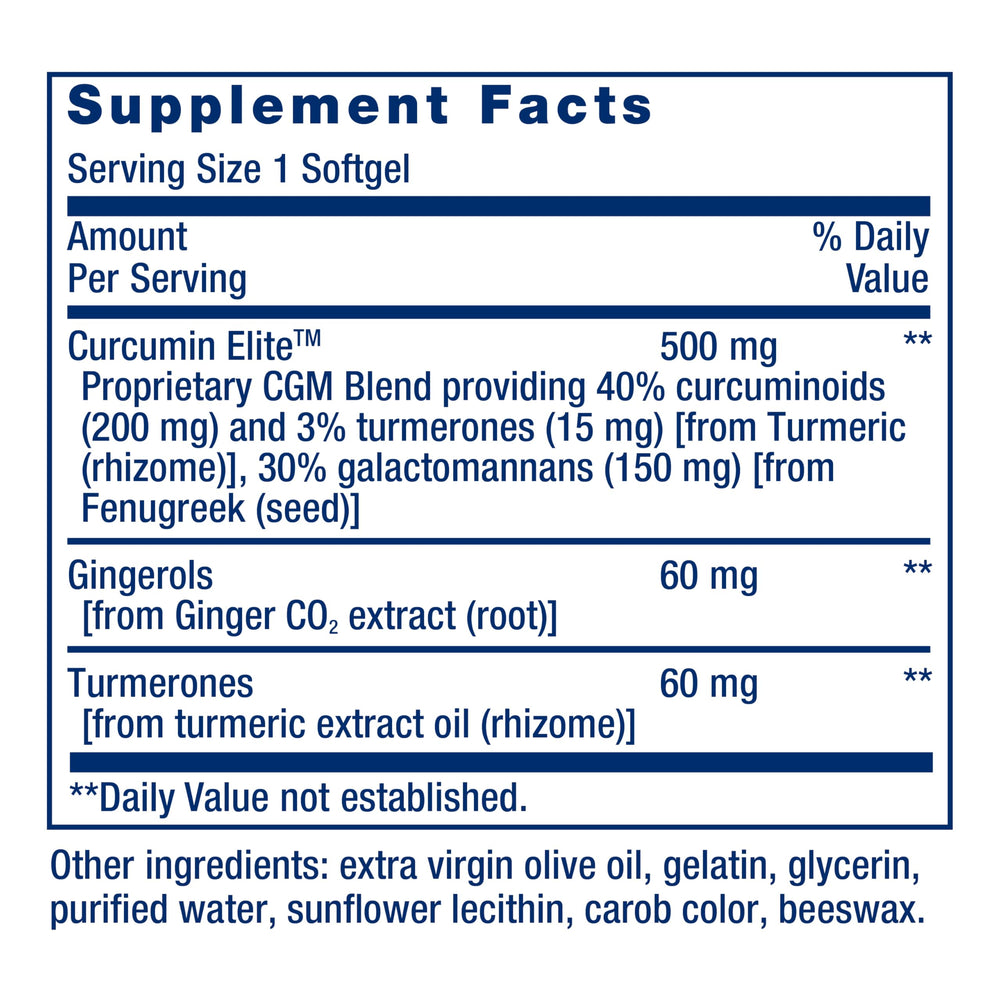 Life Extension Ginger Turmerones bottle side highlights ginger extract for immune support.