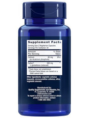 Close-up of Life Extension Glutathione capsules highlighting the active reduced form