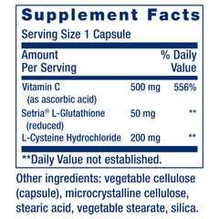 Life Extension Glutathione Cysteine C capsules closeup showcases capsule consistency