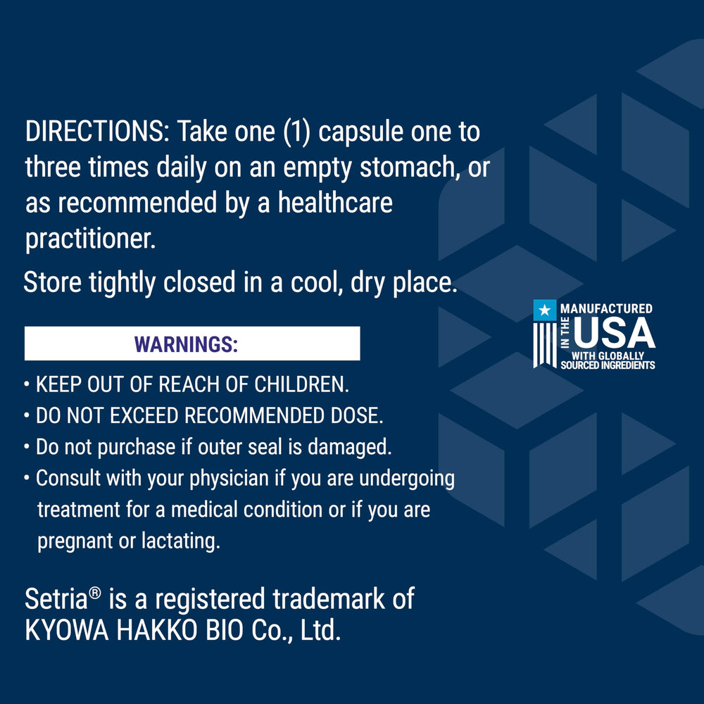 Life Extension Glutathione Cysteine C made-in-USA mark ensures domestic manufacturing standards