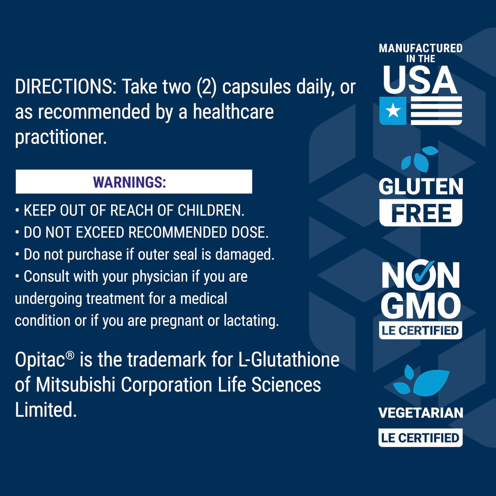 Life Extension Glutathione non-GMO symbol for ingredient integrity
