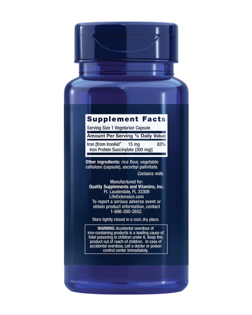 Life Extension Iron Protein Plus capsules for daily iron support.