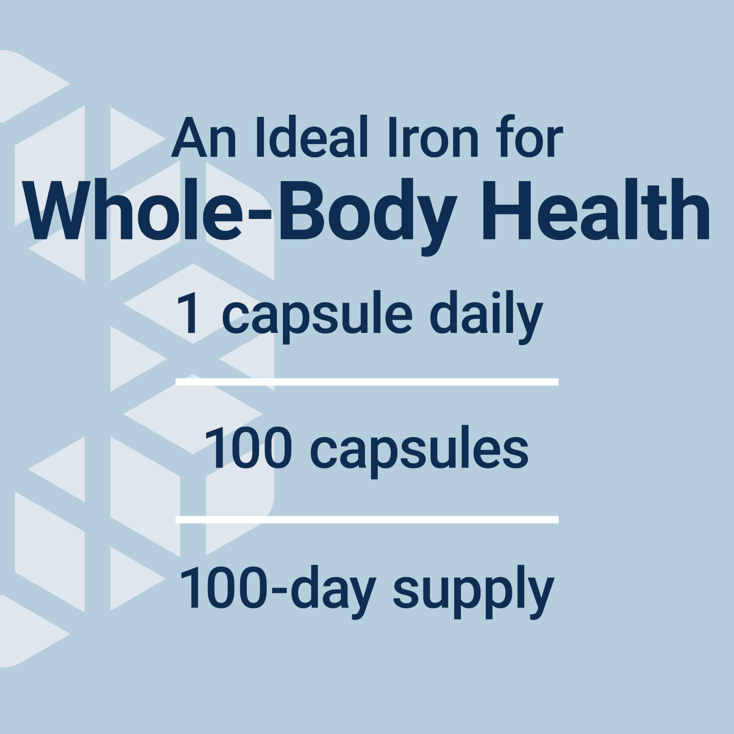 Capsules highlight absorbable iron protein succinylate for easy daily use.