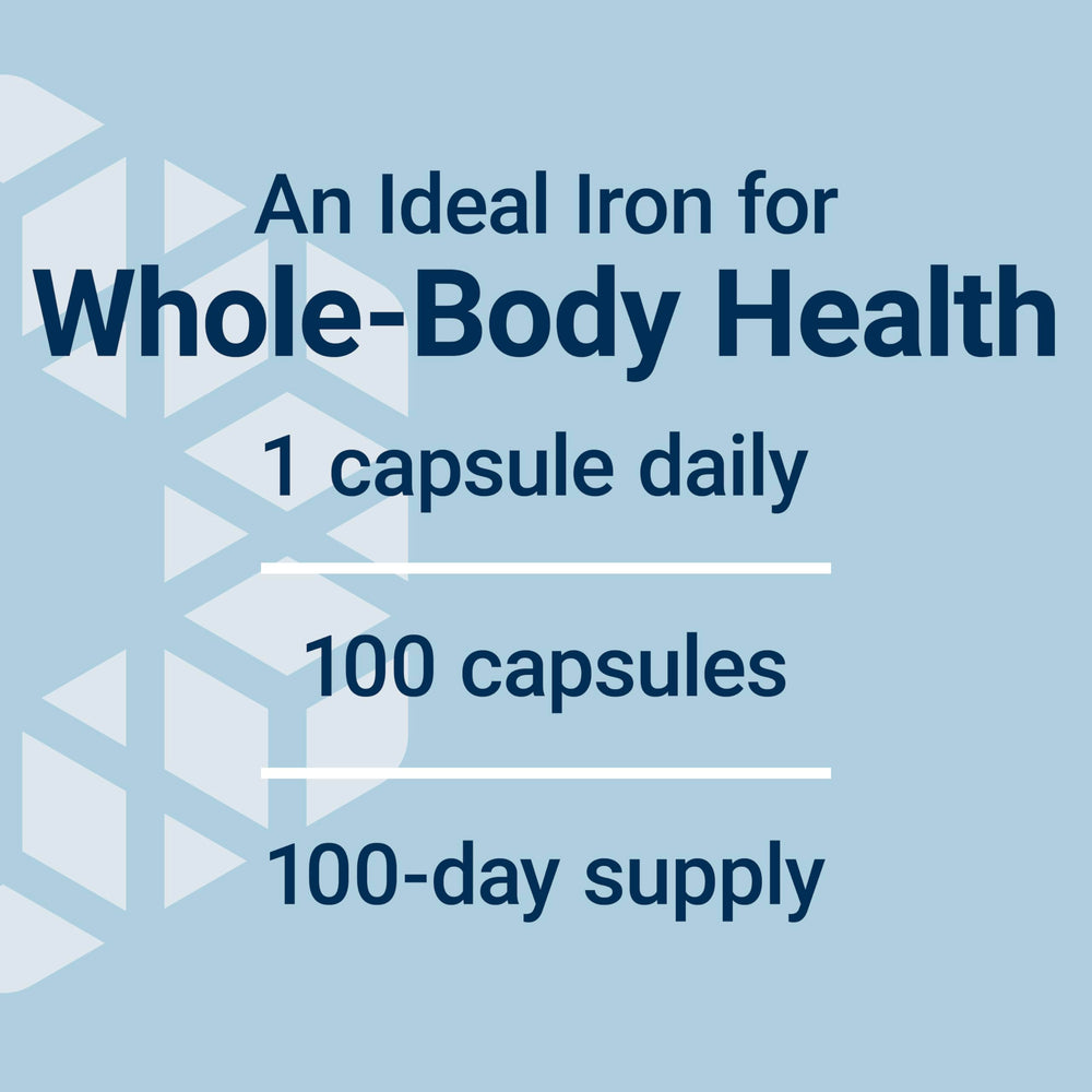 Capsules highlight absorbable iron protein succinylate for easy daily use.