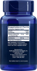 Life Extension Mega Benfotiamine capsules with clear view of product