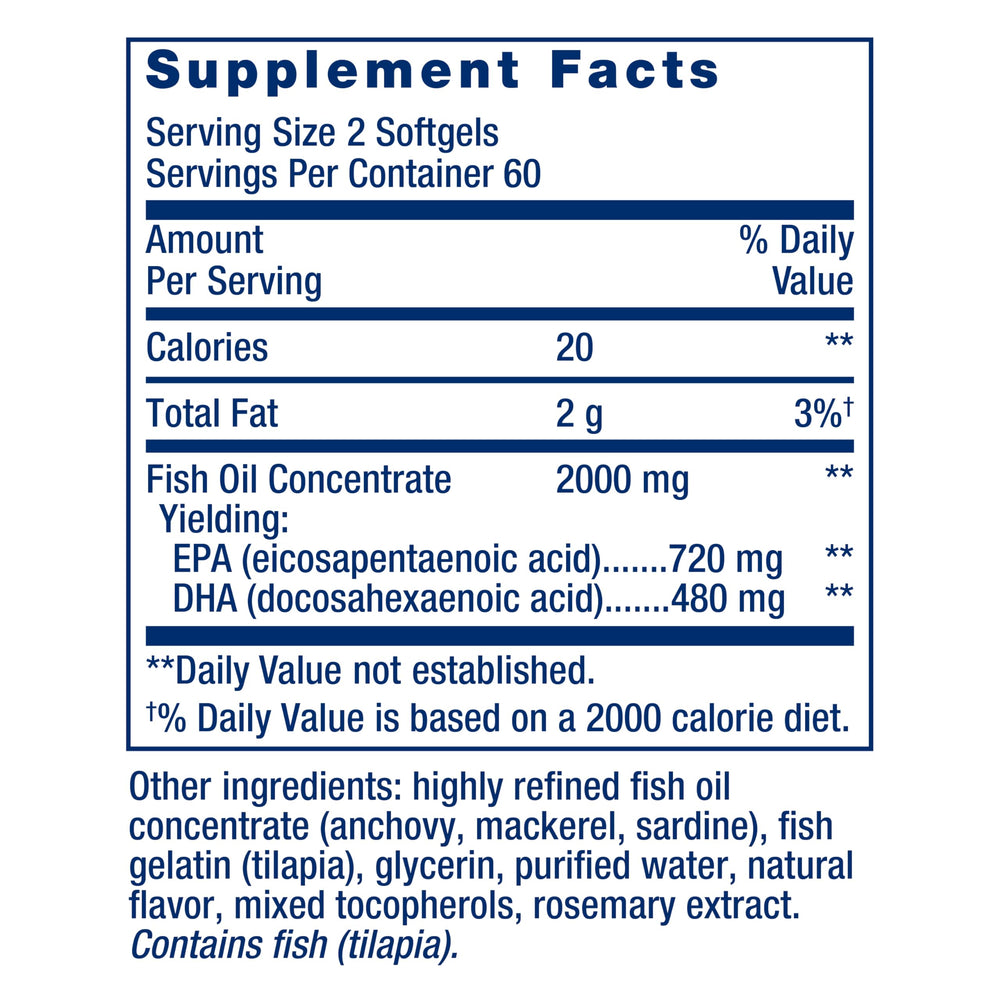 Life Extension Mega EPA/DHA packaging highlighting non-GMO and gluten-free formula