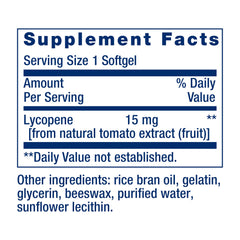 Close-up of Life Extension Mega Lycopene capsules highlighting antioxidant protection.