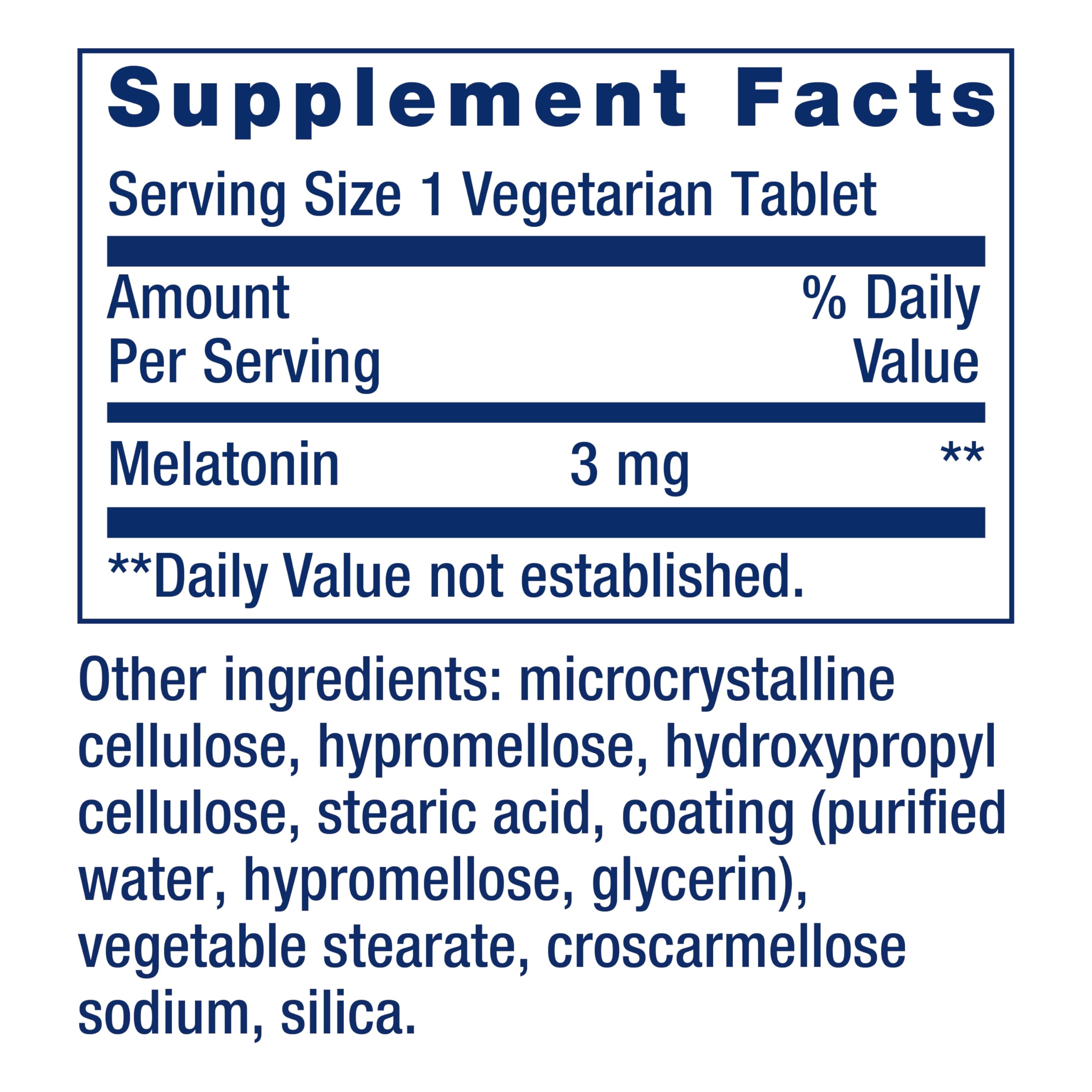 Life Extension Melatonin label closeup emphasizing gluten-free, non-GMO quality